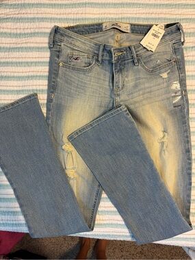 Hollister Light Blue Distressed Bootcut Jeans